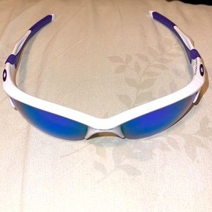 Oakley Half Jacket Purple Iridium white frames